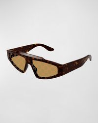 Gucci - Acetate Rectangle Sunglasses With GG Lens - Lyst
