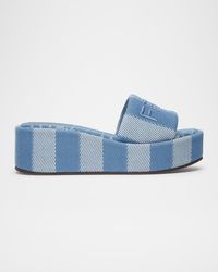 Fendi - Sunshine Stripe Logo Platform Sandals - Lyst