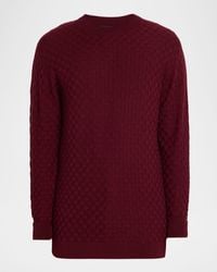 Giorgio Armani - Quadrant Knit Cashmere And Silk Crewneck Sweater - Lyst