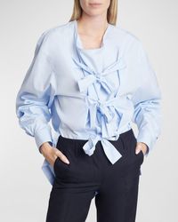 Dries Van Noten - Cabara Oversize Shirt With Bow Detail - Lyst