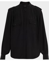Chloé - Organic Silk Crepe De Chine Top - Lyst