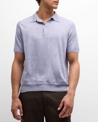 FIORONI CASHMERE - Linen-Cotton Polo Shirt - Lyst