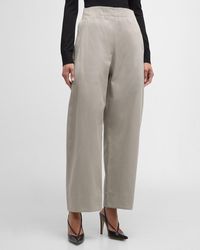 Bottega Veneta - High-Rise Wide-Leg Cotton Twill Trousers - Lyst