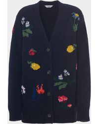 Malo - Dalia Embroidered Cashmere V-Neck Cardigan - Lyst