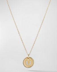 David Yurman - Initial U Cable Collectibles Charm Necklace With Diamonds In 18k Gold, 10mm, 18"l - Lyst