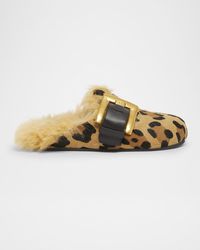 Balmain - Anthem Leopard-Print Pony Faux Fur Mules - Lyst
