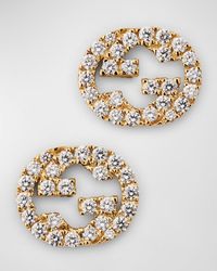 Gucci - Diamond Interlocking G Stud Earrings - Lyst
