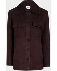 KHAITE - Italian Suede Button-Front Jacket - Lyst