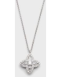 64 Facets - 18k White Gold Diamond Blossom Pendant Necklace - Lyst