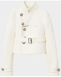 Burberry - Giu Button-Panel Belted Slim Jacket - Lyst