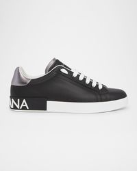 Dolce & Gabbana - Calfskin Portofino Low-Top Sneakers - Lyst