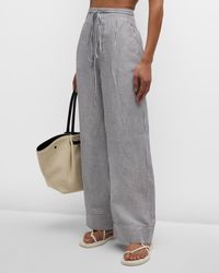 Onia - Air Linen Striped Paperbag Trousers - Lyst