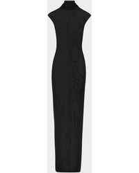 Jean Paul Gaultier - Sequin Logo Embroidered Sleeveless Mesh Maxi Dress - Lyst