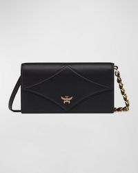 MCM - Diamond Flap Leather Wallet On Chain - Lyst
