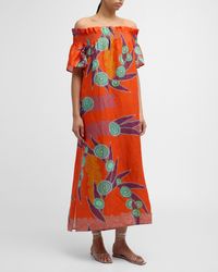Marie Oliver - Lola Off-Shoulder Floral Print Maxi Dress - Lyst