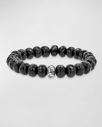 Sheryl Lowe - Black And White Cobblestone Diamond And Spinel Bracelet - Lyst