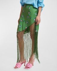 Essentiel Antwerp - Fioretto Embroidered Front-Tie Mini Fringe Skirt - Lyst