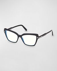 Tom Ford - Light Blocking Acetate Cat-Eye Glasses - Lyst