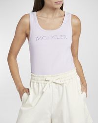 Moncler - Embroidered Logo Jersey Tank Top - Lyst