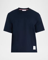 Thom Browne - Cotton Stripe-Trim Crewneck T-Shirt - Lyst