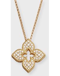 Roberto Coin - 18k Yellow Gold Venetian Princess Diamond Pendant Necklace - Lyst