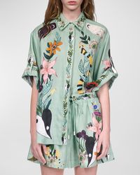 ALÉMAIS - Meagan Oversized Floral Linen Shirt - Lyst