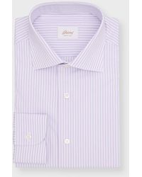 Brioni - Cotton Micro-Stripe Dress Shirt - Lyst