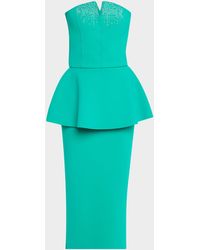 La Petite Robe Di Chiara Boni - Strapless Stud-Embellished Peplum Midi Dress - Lyst