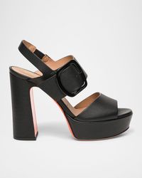 Santoni - Bruxel Leather Buckle Platform Sandals - Lyst
