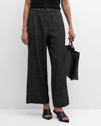 Eileen Fisher - Petite Cropped Wide-Leg Hemp-Cotton Pants - Lyst