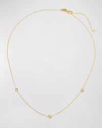 Roberto Coin - 18k White & Yellow Gold 3-diamond Necklace - Lyst