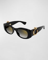 Cartier - Panther C-logo Acetate Cat-eye Sunglasses - Lyst