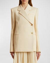 Khaite - Otero Double-Breasted Wool Suiting Blazer - Lyst