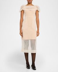 simone rocha sheer sculpted dress with rose details Simone Rocha Sheer Sculpted Dress With Rose Details in Natural