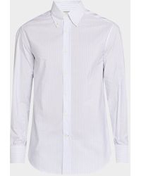 Brunello Cucinelli - Cotton Stripe Button-Collar Sport Shirt - Lyst