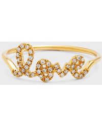 Sydney Evan - 14k Gold Diamond Love Script Ring - Lyst