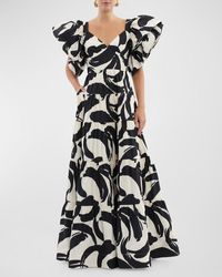 Rebecca Vallance - Pompidou Tiered Brushstroke- Maxi Dress - Lyst