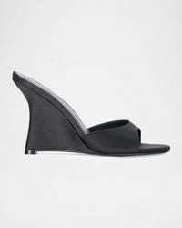 STAUD - 100Mm Brigitte Satin Wedge Mules - Lyst