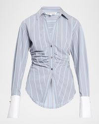 Veronica Beard - Devra Striped Button-Front Shirt - Lyst
