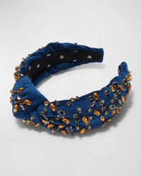 Lele Sadoughi - Embellished Velvet Knotted Headband - Lyst
