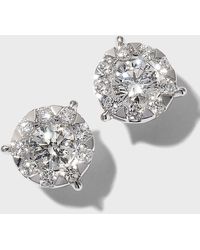 Memoire - White Gold Diamond Bouquet Earrings - Lyst