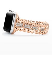 Lagos - Smart Caviar 18k Rose Gold Full Diamond Apple Watch Bracelet, 38-44mm - Lyst