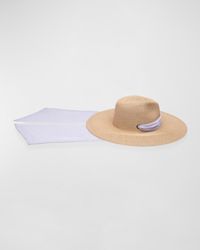 Eugenia Kim - Cassidy Wide Brim Hat With Chiffon Scarf - Lyst