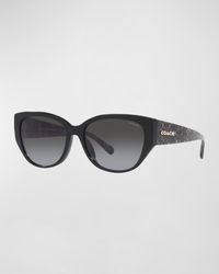 COACH - All-over Monogram Acetate Cat-eye Sunglasses - Lyst