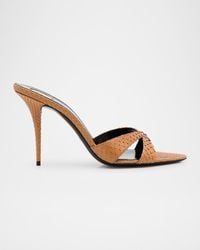 Saint Laurent - Kirat Snake Mule Sandals - Lyst