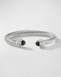 David Yurman - Cable Bracelet With Gemstone And Diamonds In Silver, 7mm - Lyst