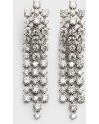Cassidy Diamonds - 18k White Gold 3-row Diamond Chandelier Earrings - Lyst