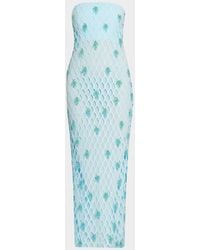 adrianna papell women's halter art deco beaded blouson dress Simkhai Florence Midi Dress in Parakeet  Hampden Clothing