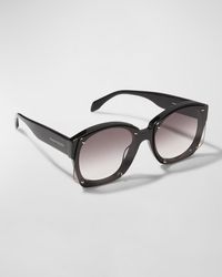 Alexander McQueen - Spike Stud Square Acetate Sunglasses - Lyst