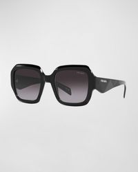 Prada - Geometric Square Acetate & Plastic Sunglasses - Lyst